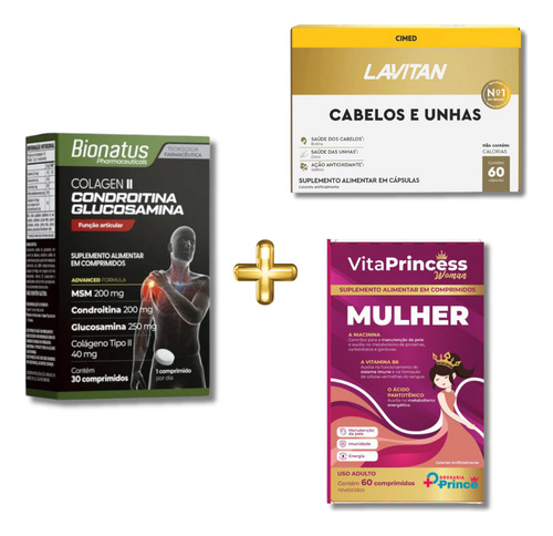 Colageno Ii Condroitina+ Vita Prince+lavitan Cabelos E Unhas