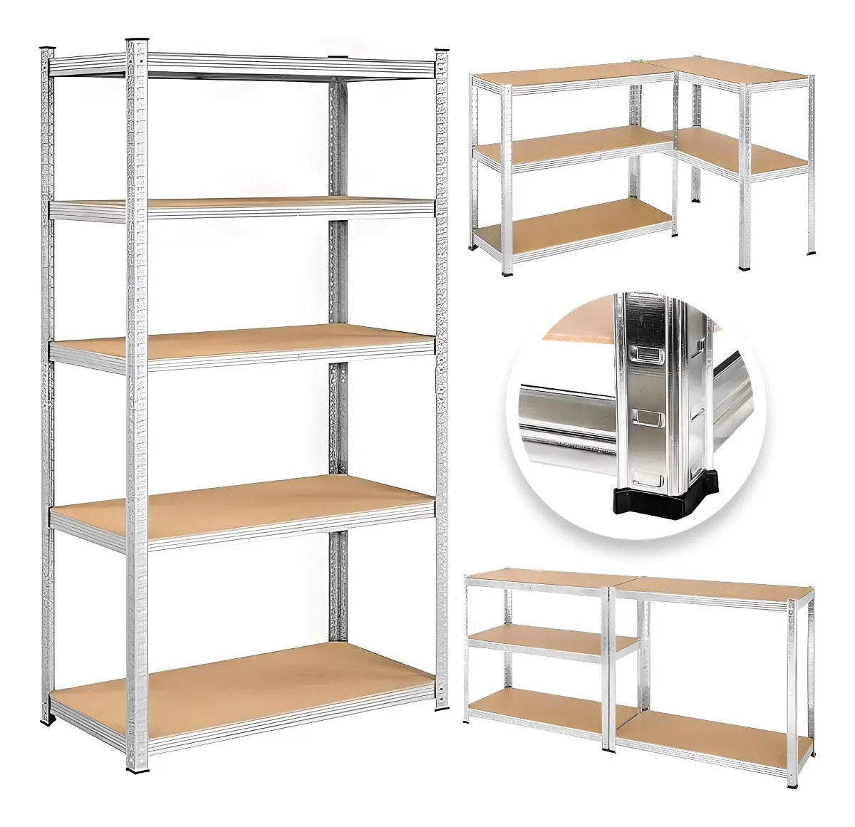 Imagen de Rack Metálico 5 Niveles 180x90x40cm Adir Galvanizado Con Repisas Ajustables
