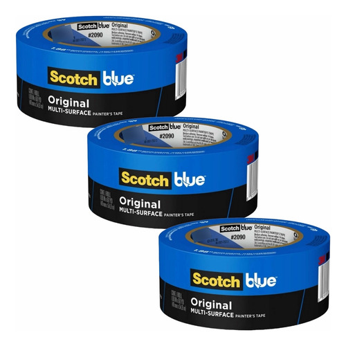 3x Cinta Adhesiva Pintor Masking Tape Scotch Blue 48mm X 55m