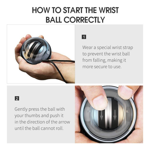 Para Led Gyroscopic Powerball Gyro Power Pulso Bola Braço