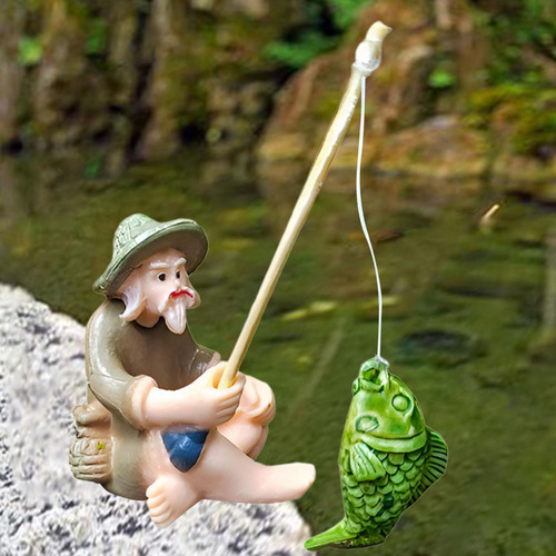 Cr Figura Pescador En Miniatura For Casa Muñecas.