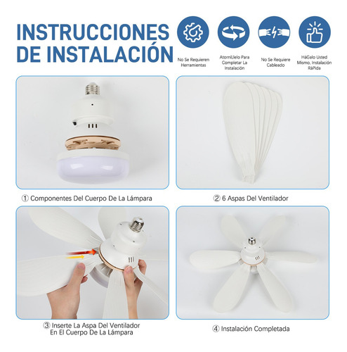 Ventilador De Techo Lampara 40w Control Remoto 3velocid 52cm