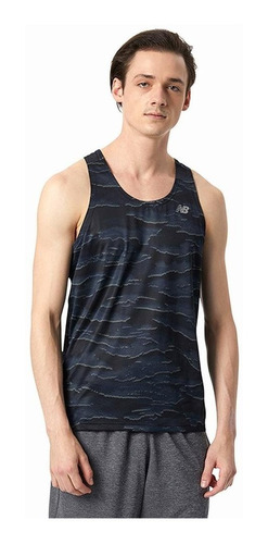 Camiseta New Balance Printed Accelerate Singlet Hombre-negro