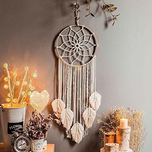 Nice Dream - Atrapasueños De Macrame Con Plumas Tejidas, Gra