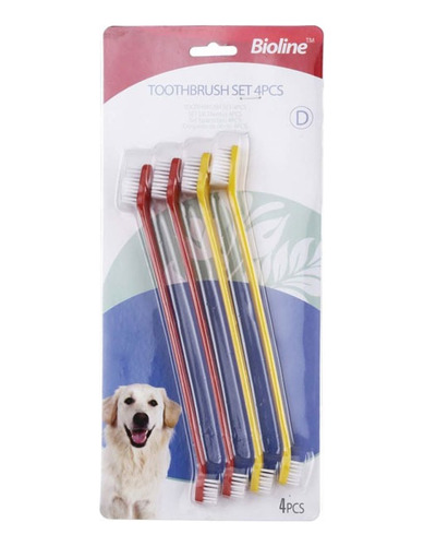 Set Cepillos Dentales Para Perros 4 Un Bioline