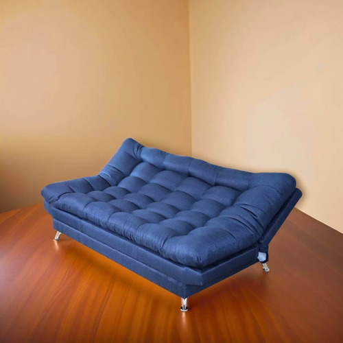 Sofá Cama Moderno Futón Matrimonial 3 Posiciones Lino Gris