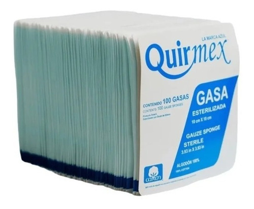 Quirmex 10x10cm gasa estéril 100 piezas