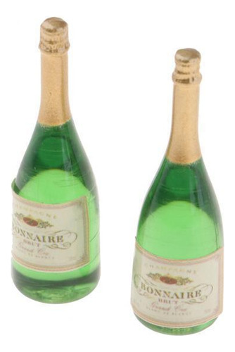 Botellas De Vino Verde En Miniatura Para 1/12 Muñecas [hu],