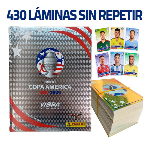 Álbum Copa América 2024 Tapa Dura Plateado Con 430 Laminas