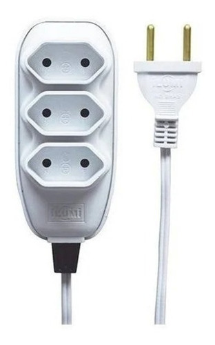 Extensão Elétrica 3 Metros Bivolt Cor Branco 2p+t