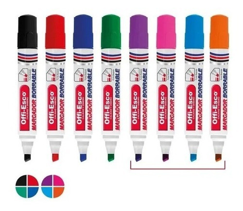 Imagen 3 de 3 de Kit De Marcadores Borrables X8 Oficina Escolar Colores 510-8