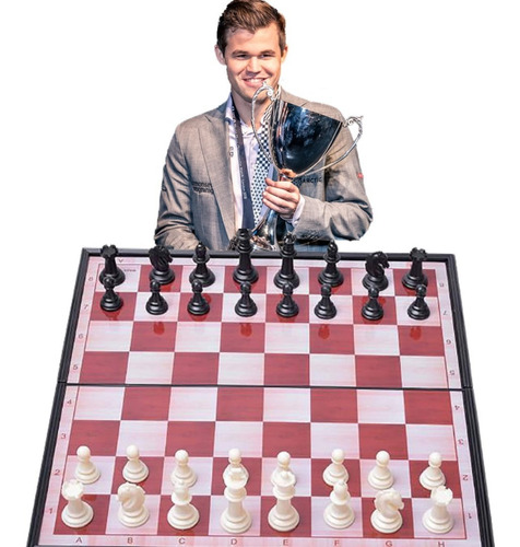 Ajedrez Tablero Magnético Plegable Chess Carlsen 30 X 30