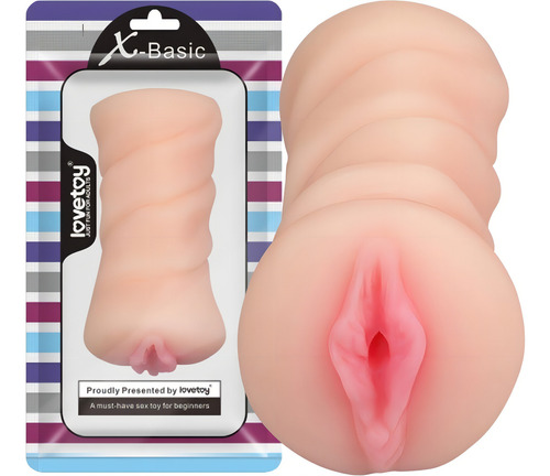 Masturbador masculino Lovetoy Masturbador masculino Vagina masculina Masturbador de bichano rosa - cor nua