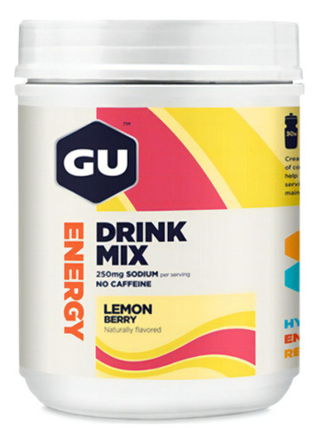 Gu Energy Drink Mix - Bebida Isotonica C/ Electrolitos 840gr Sabor Lemon Berry