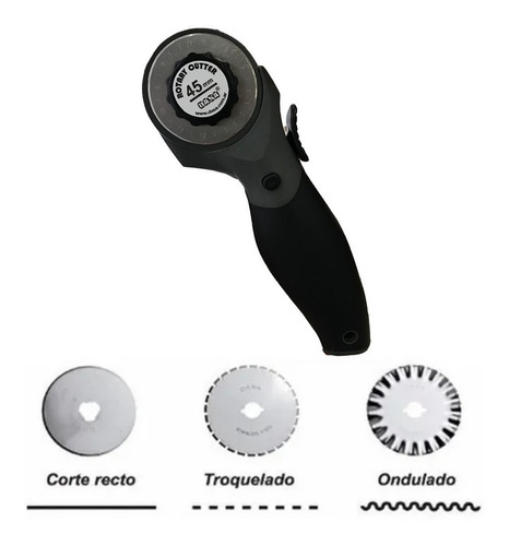 Imagen 7 de 10 de Cutter Rotativo Corte Para Telas +3 Repuestos Repuestos