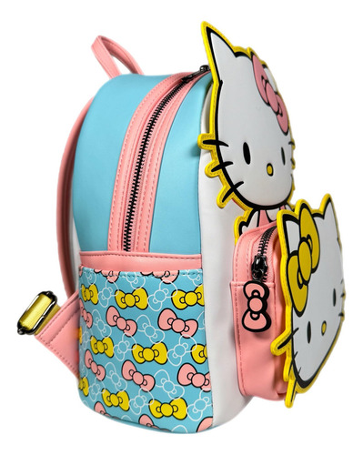 Mini Mochila Loungefly Hello Kitty Y Mimmy, Azul Y Rosa