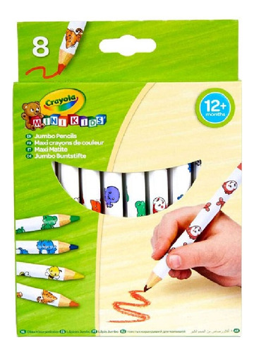 Crayola Lápis Jumbo Decorado Com 8 Cores