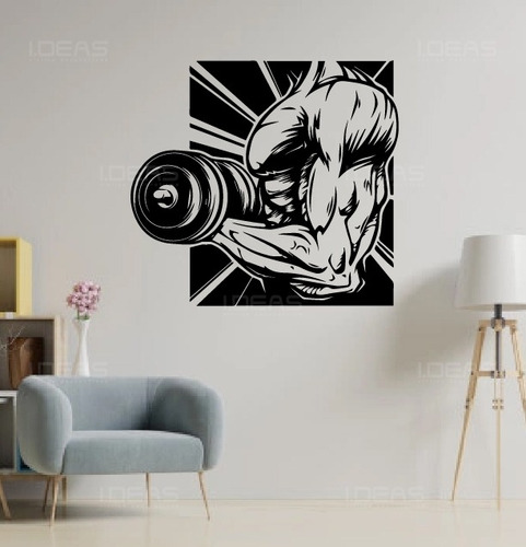 Vinil Decorativo Para Gym Fuerza Peso Crossfit Pesas 