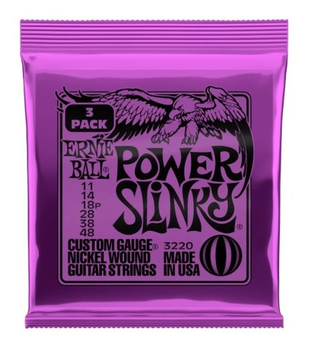 Ernie Ball Pack 3 Cuerdas Guit. Eléctr Slinky Nick Wou 11-48