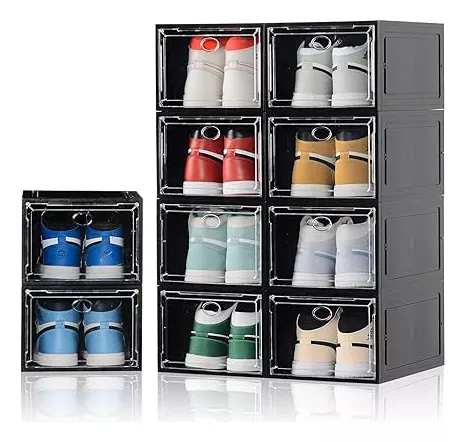 10 Cajas Para Organizar Zapatos Negro