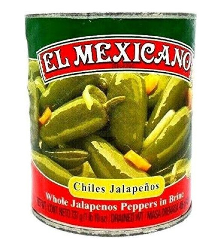 4 Latas De Chiles Jalapeños Enteros El Mexicano 2.8 Kg