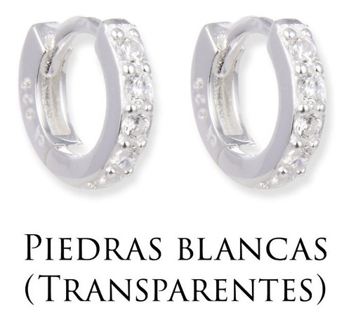 Aros Argollas Plata 925 Con Piedras Cubics (arg20036)