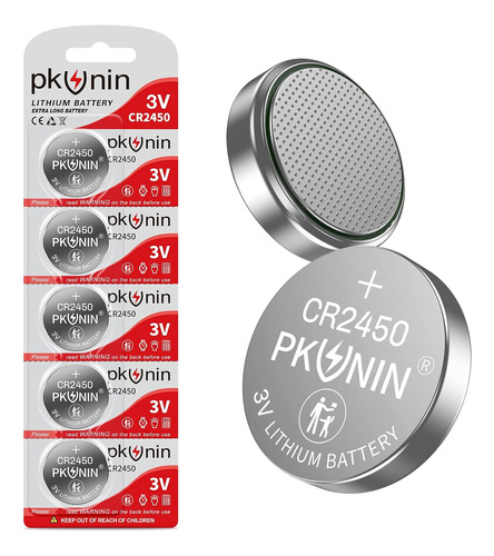 Pkunin - Batería De Litio Cr2450 De 3 V, Batería Cr2450 De 3