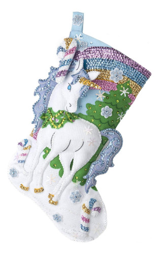 Kit De Calcetines De Fieltro, Unicornio De Papá Noel