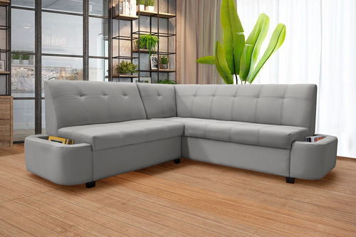 Sala Modular Perla Con Revistero Gris Këssa Muebles