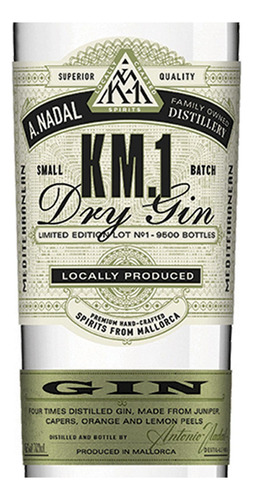 Pack De 4 Ginebra Km.1 Dry 700 Ml