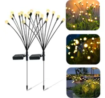 Comprar 4 Pack Luces Solares Para Exteriores, 8 Luces Led Solares De Luciérnaga Para Exteriores, Impermeables, Con Energía Solar, 8 Modos De Iluminación Para Patio, Camino, Decoración Del Paisaje Rgb