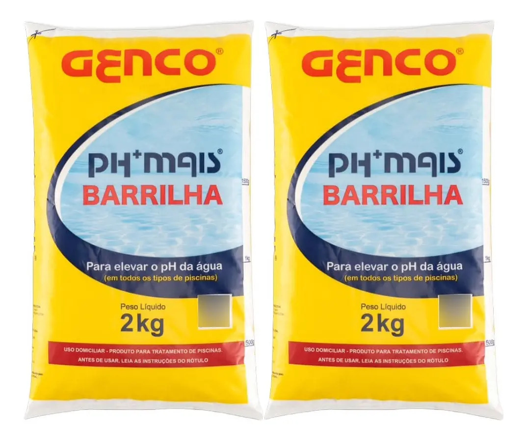 Elevador de pH Barrilha Genco 2kg Kit 2 Unidades Ajuste Água Piscina