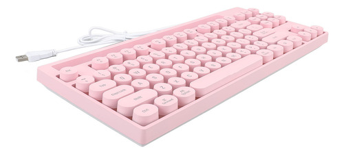 Teclado Con Cable, 87 Teclas Para Juegos, Abs, Punk, Redonda