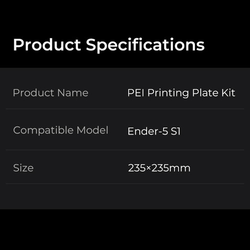 Creality 3d Printer Ender-5 S1 Pei Printing Plate Kit