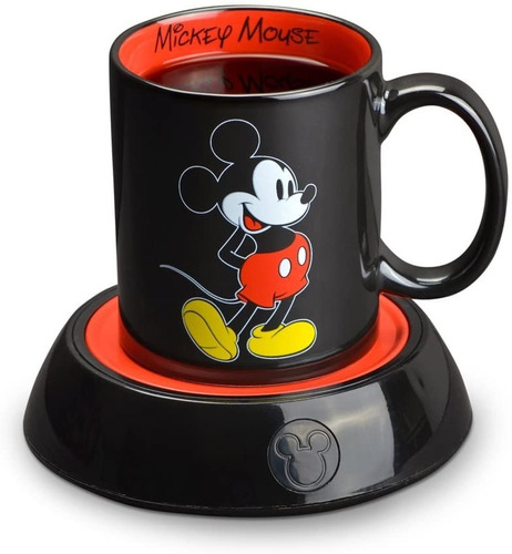 Pocillo Y Calentador Mickey Mouse Para Cafe Y Bebidas 