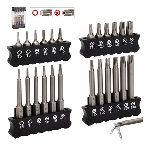 Yf Youngfultool 24 Brocas Torx De Seguridad De T5 A T40 De 1