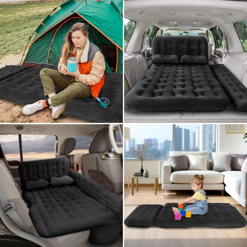 J0s Catchón De Aire De Suv Negro: Cama Inflable, Portátil Y