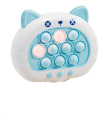 Pop It Eletrônico Console Anti Stress Popit Game Musical Imp Cor Gato Azul Orelhinha