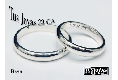 Anillos De Matrimonio Plata 925 Aros De Boda Plata 925 3mm