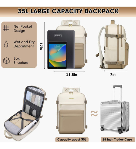 Mochila De Viaje Grande Para Mujer - Bolsa Para Computadora