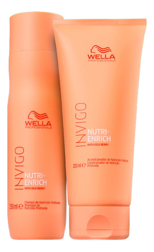 Kit Tratamento Shampoo E Condicionador Wella Professionals Invigo Nutri Enrich Nutrição Profunda, Hidratação, Brilho, Maciez De 450ml 450g