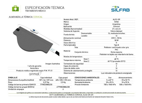 Almohadilla Silfab Eléctrica Térmica Cervical Cuello Al92