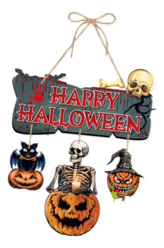 Adorno Colgante De Papel Letrero De Calaveras De Calabaza