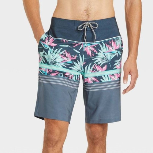 Shorts De Baño Con Estampado Floral Para Hombre 