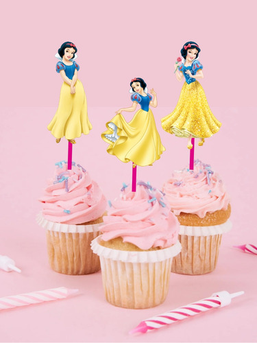 Set Blancanieves X 24 Wrappers + 24 Toppers Para Cupcakes