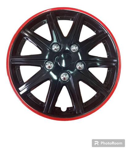 Set De 4 Tapas De Ruedas O Copa Aro 14 Para Autos Negra