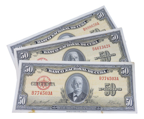 Billete 50 Pesos Cubanos Calixto Garcia La Habana Circulado