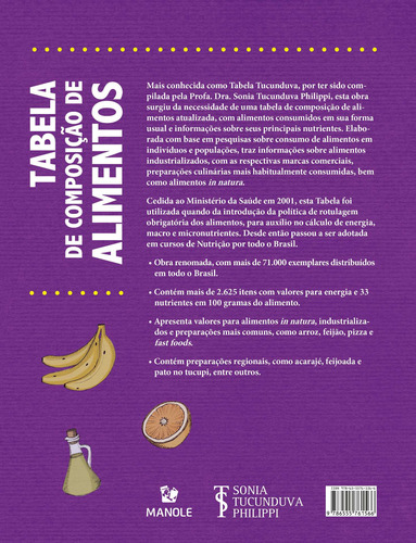 Tabela De Composição De Alimentos: Suporte Para Decisão Nutricional, De Philippi, Sonia Tucunduva. Editorial Editora Manole Saúde, Capa Mole Em Português, 2020
