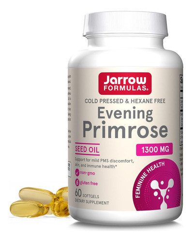 Aceite De Onagra 1300 Mg 60 Capsulas Jarrow Formulas Sabor Sin Sabor