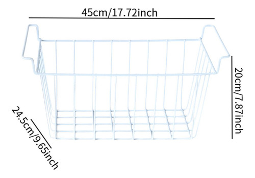 527 2x Cesta De Alambre Para Congelador, 45 Cm X 24,5 Cm X